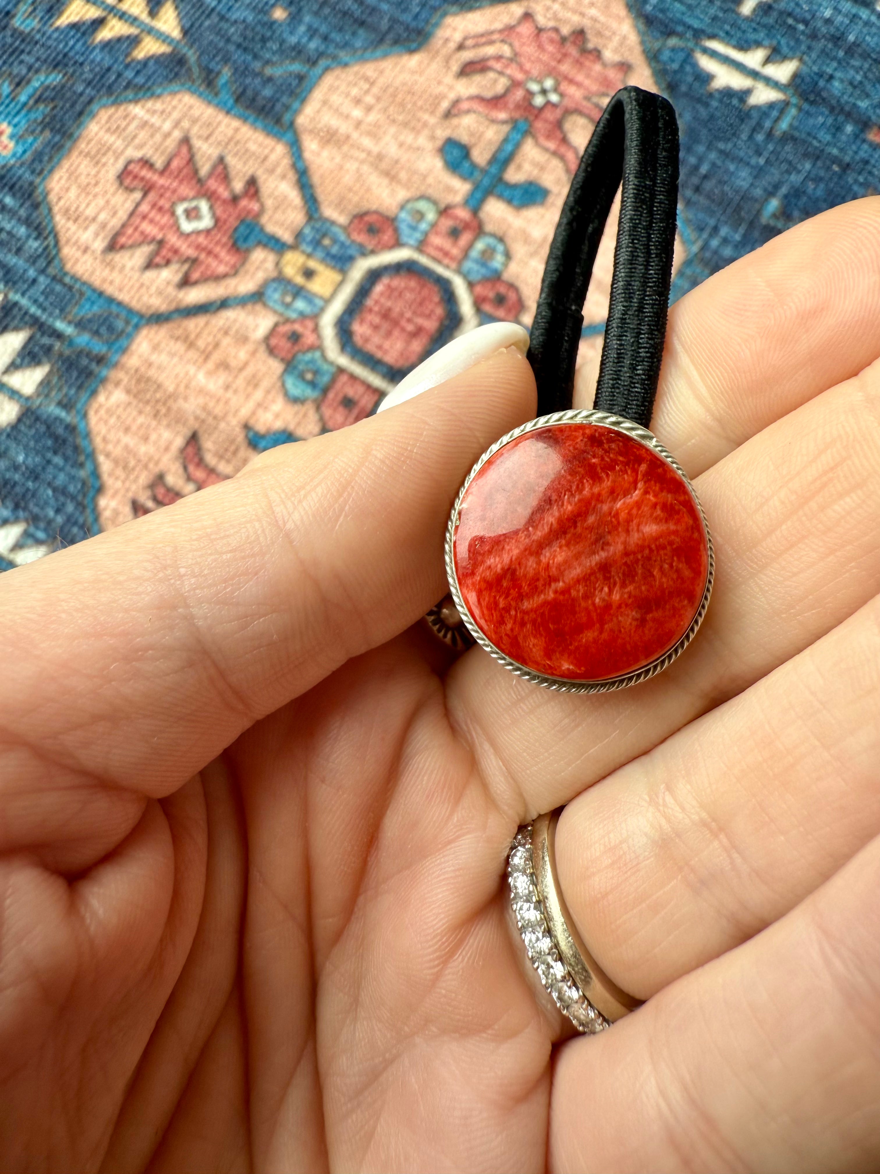 Red Spiny Hair Tie