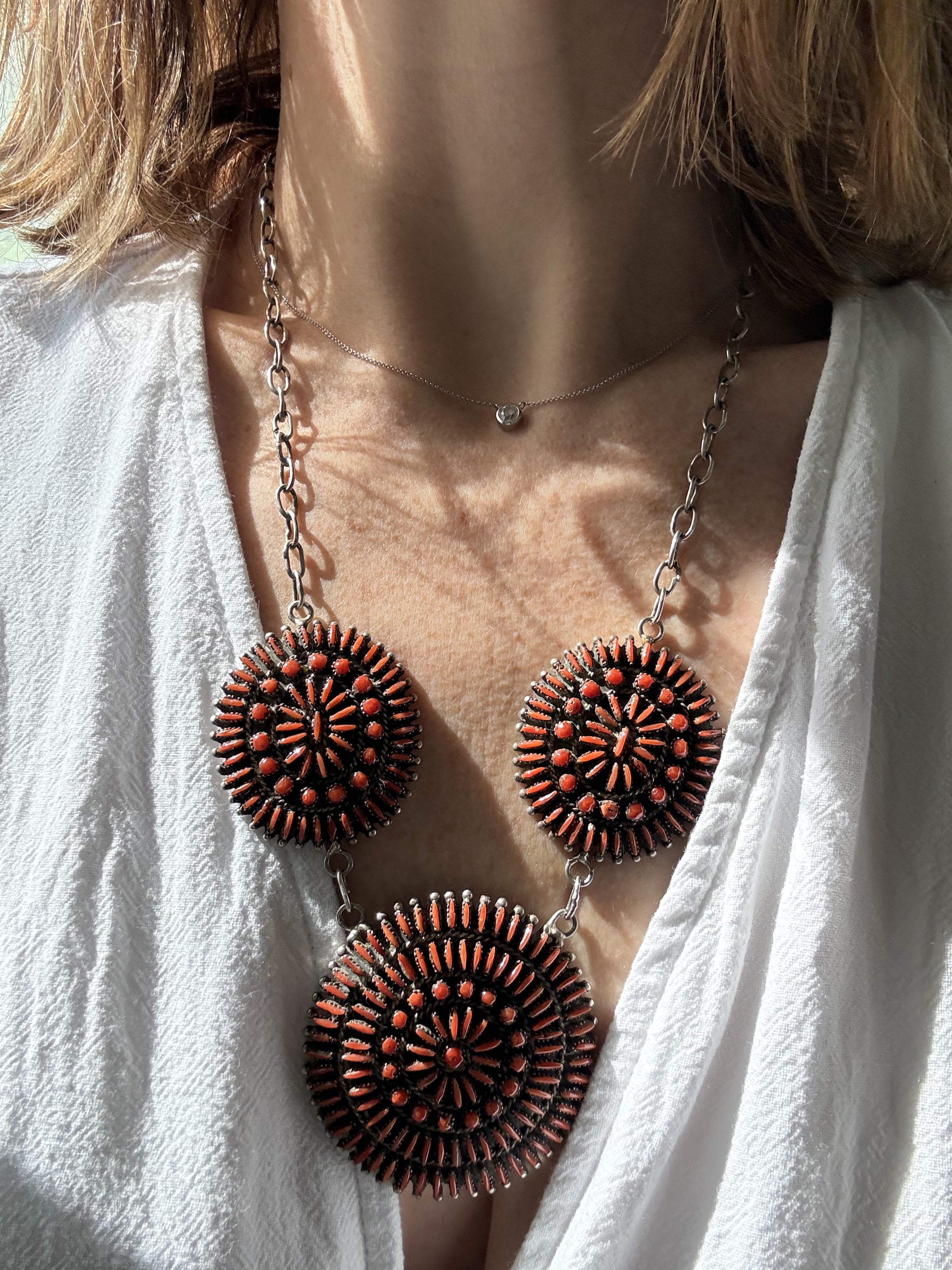 Coral Petite Point Necklace