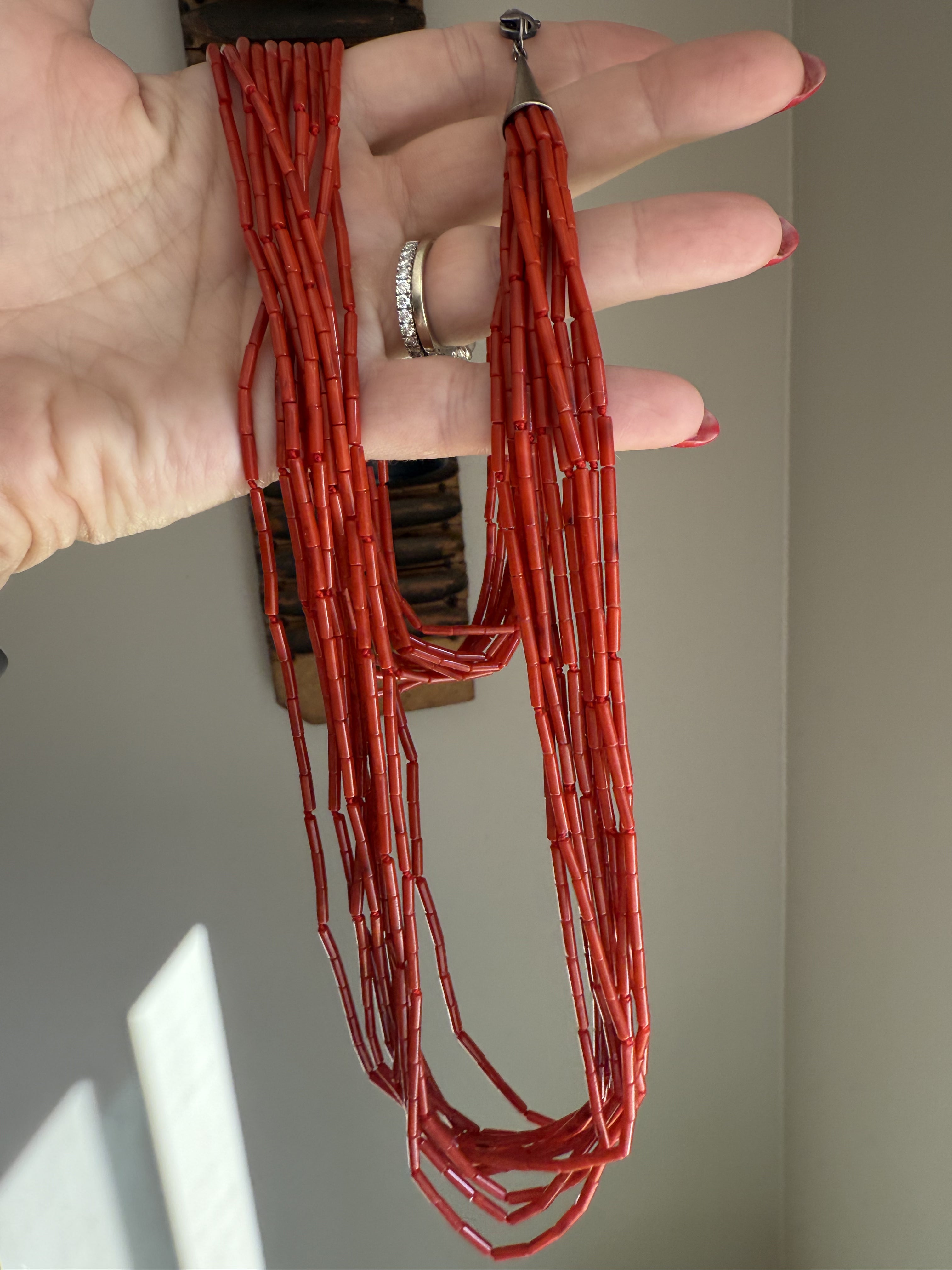 Coral Heishi Necklace