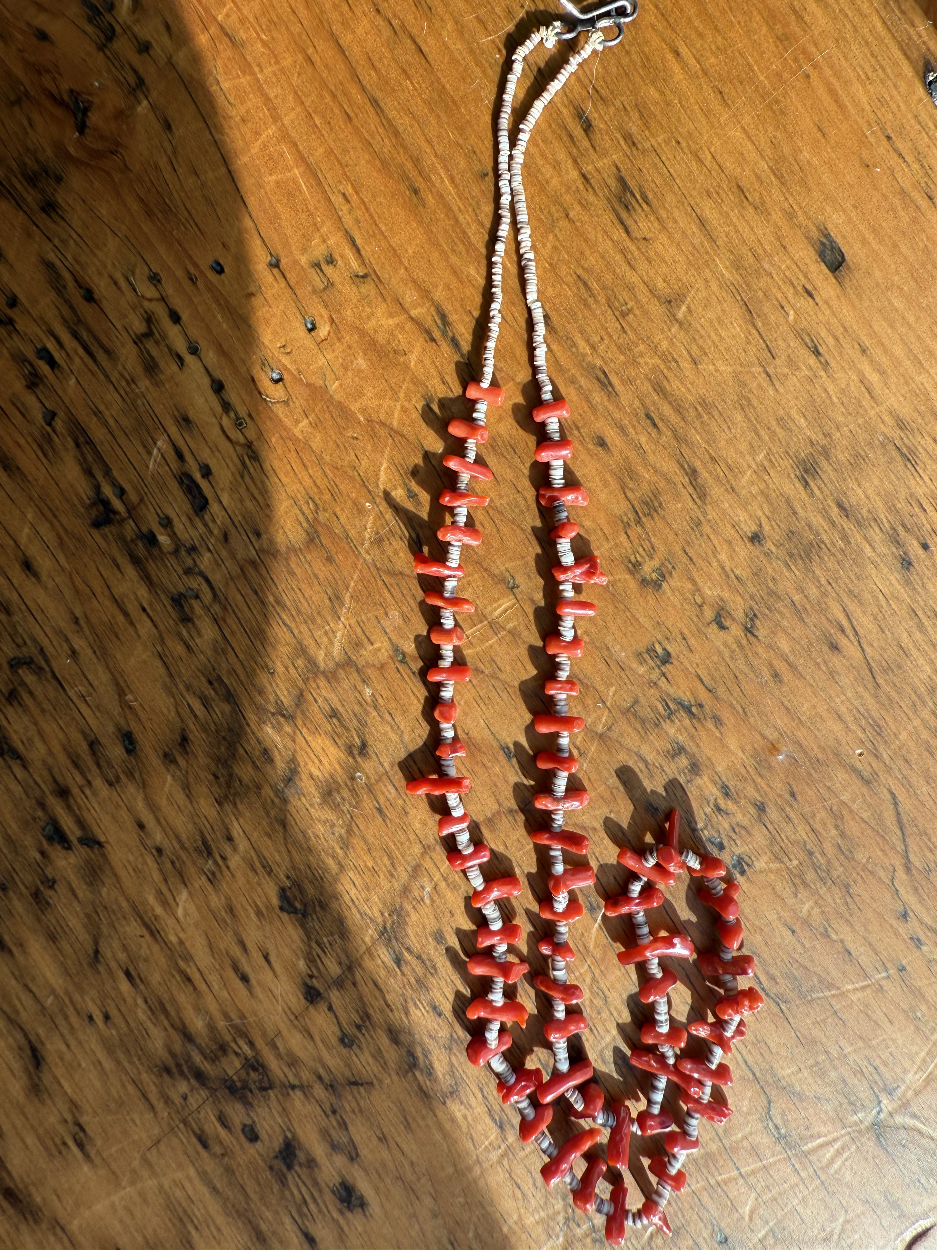 Coral Heishi Necklace